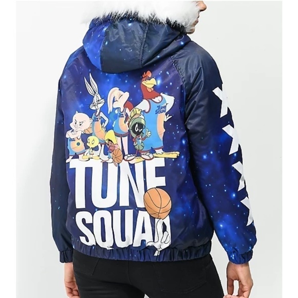 Members Only x Space Jam: A New Legacy Snorkel Bomber Puffer Jacket Medium - Picture 2 of 16